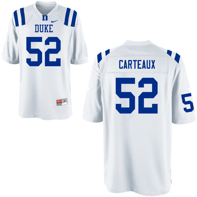 Men #52 Cole Carteaux Duke Blue Devils College Football Jerseys Sale-White